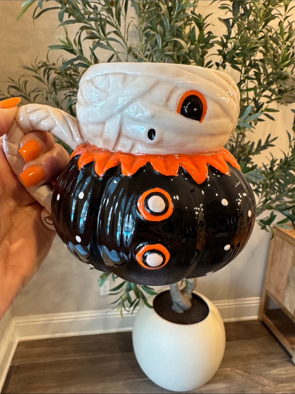 Johanna Parker Whimsical Halloween Mummy Coffee Cup